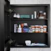 LuxyDecor Medicine Cabinets Mirror Modern Wall Mounted Mirror Cabinet Solid Wood with Storage 24" x 16" (Black) view 2