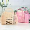 Lollory Personalized Jelly Bag Retro Trendy Basket, Name Custom Beach Tote Purse Child Gift Bag Plastic Bridesmaid Bag for Bridesmaid Gift Idea Baby Girl Women Friend Birthday Party Wedding Favor view 3