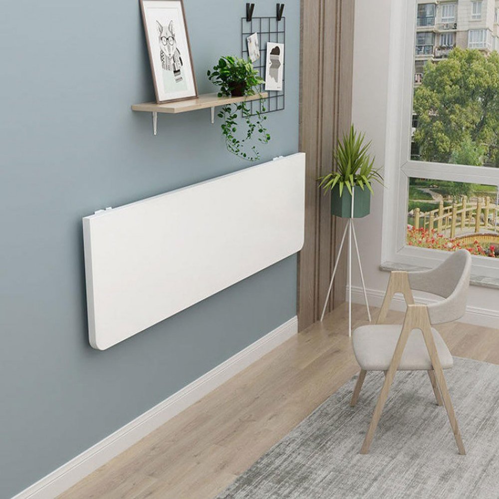 RUANLOV Heavy Duty Wall Mounted Folding Table, Wall Mounted Desk, Drop Down Table,Folding Table, Floating Desk, Folding Shelf Brackets, Laundry Table for Folding Clothes (A 120x40cm)