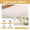 QEZEOM 62.99" Rectangular Dining Table Set for 4, Modern Kitchen Table with 4 Upholstered Chairs, Space-Saving, Easy Assembly, Wood Pedestal, Living Room, Caf, Office, White view 4