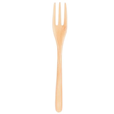 Fruit Salad Fork, Compact and Portable Wood Long Handle Lunch Dessert Fork Kitchen Cutlery for Office Outdoor