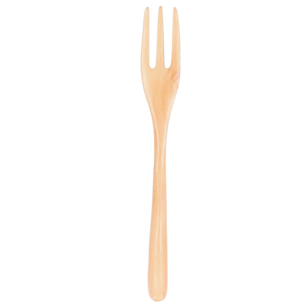 Fruit Salad Fork, Compact and Portable Wood Long Handle Lunch Dessert Fork Kitchen Cutlery for Office Outdoor