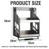 XLTFUC Pull Down Cabinet Shelf,Pull-Out Cabinet Organizer Drop Shelf,Expandable Cupboard Shelf Organizer,Suitable for Kitchen Bar Cafe Cabinet,Load Capacity 20kg (Size : 45x28x58cm) view 3