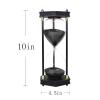 ELAINESTORE Hourglass Timer 60 Minute, Hexagon Wooden Frame Decorative Sand Timer (Black Sand, Large Size) view 3