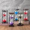 ELAINESTORE Hourglass Timer 60 Minute, Hexagon Wooden Frame Decorative Sand Timer (Black Sand, Large Size) view 4