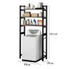 Kripyery Over The Toilet Storage Rack, 3-Tier Metal Bathroom Space Saver Organizer Shelf, Multifunctional Freestanding Toilet Stand for Bathroom Kitchen Balcony Black view 3