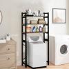 Kripyery Over The Toilet Storage Rack, 3-Tier Metal Bathroom Space Saver Organizer Shelf, Multifunctional Freestanding Toilet Stand for Bathroom Kitchen Balcony Black view 4