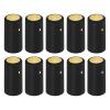 uxcell 100Pcs PVC Heat Shrink Capsules Wine Bottle Capsules Shrink Cap Wrap with Tear Tab Shrink Top Cover for Wine Cellars and Home Kitchen, Black/Gold 30x45mm view 1