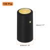uxcell 100Pcs PVC Heat Shrink Capsules Wine Bottle Capsules Shrink Cap Wrap with Tear Tab Shrink Top Cover for Wine Cellars and Home Kitchen, Black/Gold 30x45mm view 2