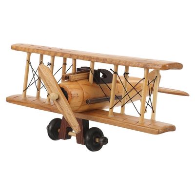 MAGICLULU Wooden Airplane Model Small Vintage Plane 3D Propeller Airplane Wood Aircraft Retro Figurines for Plane Desktop Ornament 7.86 x 7.86 x 3.93Inch Random Color