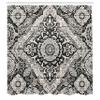 Ambesonne Grey Shower Curtain, Eastern Mosaic Look Print of Blooming Moroccan Tiles Art with Victorian Leaves, Cloth Fabric Bathroom Decor Set with Hooks, 69" W x 70" L, Pale Mustard Pearl view 4