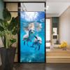 Dunmat Ocean Dolphin Picture Stained Glass Window Film Tropical Cartoon Animals Modern Window Privacy Film Self-Adhesive Glass Film Decorative Sticker Frosted Film for Home Office 27.6Wx39.4L inch view 4