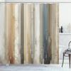Ambesonne Striped Shower Curtain, Rustic Farmhouse Concept Muted Tone Woody Look Backdrop Illustration, Cloth Fabric Bathroom Decor Set with Hooks, 69" W x 75" L, Eggshell Sea Blue Khaki view 3