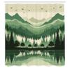 Ambesonne Sage Green Shower Curtain, Mid Century Modern Style Chill Mountain Range Landscape Featuring Woods, Cloth Fabric Bathroom Decor Set with Hooks, 69" W x 75" L, Dusk Eggshell Teal view 4