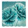 Ambesonne Turquoise Shower Curtain, Futurist Aquamarine Tone Poppy Flowers with Mandala Lines Details, Cloth Fabric Bathroom Decor Set with Hooks, 69" W x 75" L, Dark Seafoam Cadet Blue view 4