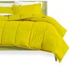 SPRINGSTONE BEDDING Ultra Soft 600 Series 3 Pieces Egyptian Cotton Goose Down Alternative Warm Comforter Set (Comforter + 2 Pillowcases) 400 GSM Quilt Duvet Insert Over-Size King Yellow 98'' x 120'' view 2
