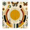 Ambesonne Mid Century Modern Shower Curtain, Bohemian Details of Geometric Sun Butterfly and Leafy Floral, Cloth Fabric Bathroom Decor Set with Hooks, 69" W x 70" L, Pale Coffee Eggshell view 4