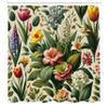 Ambesonne Spring Shower Curtain, Farmhouse Theme Leafy Scenario Floral Pattern with Nostalgia Tones Nature, Cloth Fabric Bathroom Decor Set with Hooks, 69" W x 75" L, Olive Green Pale Ruby view 4