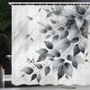 Ambesonne Grey Shower Curtain, Muted Tone Drawn Leafy Branches Autumnal Melancholy on Marble Print Back, Cloth Fabric Bathroom Decor Set with Hooks, 69" W x 75" L, Coconut Purpleblue Pearl view 1
