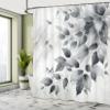 Ambesonne Grey Shower Curtain, Muted Tone Drawn Leafy Branches Autumnal Melancholy on Marble Print Back, Cloth Fabric Bathroom Decor Set with Hooks, 69" W x 75" L, Coconut Purpleblue Pearl view 2