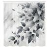 Ambesonne Grey Shower Curtain, Muted Tone Drawn Leafy Branches Autumnal Melancholy on Marble Print Back, Cloth Fabric Bathroom Decor Set with Hooks, 69" W x 75" L, Coconut Purpleblue Pearl view 4