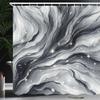 Ambesonne Grey Shower Curtain, Monochrome Design Outer Space Starry Atmosphere with Swirling Clouds and Stripes, Cloth Fabric Bathroom Decor Set with Hooks, 69" W x 70" L, Pearl Purpleblue view 1