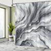 Ambesonne Grey Shower Curtain, Monochrome Design Outer Space Starry Atmosphere with Swirling Clouds and Stripes, Cloth Fabric Bathroom Decor Set with Hooks, 69" W x 70" L, Pearl Purpleblue view 2