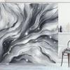 Ambesonne Grey Shower Curtain, Monochrome Design Outer Space Starry Atmosphere with Swirling Clouds and Stripes, Cloth Fabric Bathroom Decor Set with Hooks, 69" W x 70" L, Pearl Purpleblue view 3