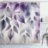 Ambesonne Purple Shower Curtain, Cascade of Leaves in a Cold Windy Morning Monochromatic Pastel Tones, Cloth Fabric Bathroom Decor Set with Hooks, 69" W x 70" L, Coconut Quartz and Lilac view 3