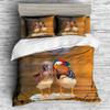 Boasorte Romantic Mandarin Duck Prints Duvet Cover Set | Wildlife Elegant Waterfowl Love Symbol Design Bedding Set | with Soft Duvet Cover+2 Pillow Shams(3pcs) or Sheet (4pcs) (B,Twin-4PCS) view 2