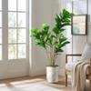 Artificial Tree in Modern Granite Effect Planter, Fake Ficus Lyrata Silk Tree for Indoor and Outdoor Home Decoration - 57" Overall Tall (Plant Pot Plus Tree) view 1
