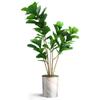 Artificial Tree in Modern Granite Effect Planter, Fake Ficus Lyrata Silk Tree for Indoor and Outdoor Home Decoration - 57" Overall Tall (Plant Pot Plus Tree) view 2