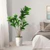 Artificial Tree in Modern Granite Effect Planter, Fake Ficus Lyrata Silk Tree for Indoor and Outdoor Home Decoration - 57" Overall Tall (Plant Pot Plus Tree) view 3