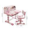 Talent Star Kids Desk and Chair Set, Adjustable Child desks with Cartoon Pattern, Golden Distance Writing Board Bookshelf Books Bucket for Boys Girls School Home Tool view 2