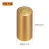 uxcell 100Pcs PVC Heat Shrink Capsules Wine Bottle Capsules Shrink Cap Wrap Shrink Top Cover Grape Shape for Wine Cellars and Home Kitchen, Yellow Gold 30x60mm view 2