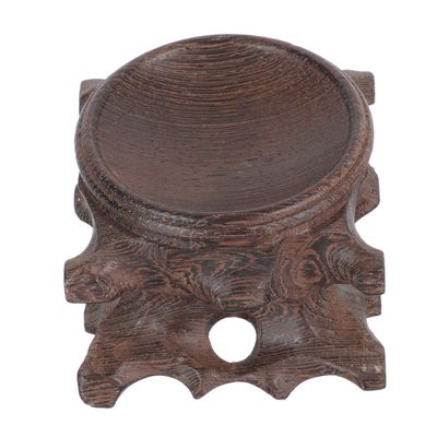 Amosfun 1pc Crystal Ball Wooden Base Stand for Sphere Display Retro Walnut Adornment Pedestal for Home Decoration and Giving Simple and Practical Design