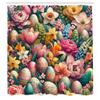 Ambesonne Spring Shower Curtain, Dreamy View of Easter Eggs Floral Garden Huddles with Greenery Leaves, Cloth Fabric Bathroom Decor Set with Hooks, 69" W x 75" L, Pale Pink Seafoam Mustard view 4