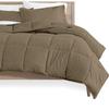 SPRINGSTONE BEDDING Ultra Soft 600 Series 3 Pieces Egyptian Cotton Goose Down Alternative Warm Comforter Set (Comforter + 2 Pillowcases) 400 GSM Quilt Duvet Insert Over-Size King Taupe 98'' x 120'' view 2
