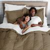 SPRINGSTONE BEDDING Ultra Soft 600 Series 3 Pieces Egyptian Cotton Goose Down Alternative Warm Comforter Set (Comforter + 2 Pillowcases) 400 GSM Quilt Duvet Insert Over-Size King Taupe 98'' x 120'' view 4