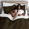 SPRINGSTONE BEDDING Ultra Soft 600 Series 3 Pieces Egyptian Cotton Goose Down Alternative Warm Comforter Set (Comforter + 2 Pillowcases) 400 GSM Quilt Duvet Insert King XL Coffee Brown 92'' x 106'' view 4