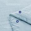 HYMOKEGE Lake Blue Duvet Cover King Size, Ultra Soft 3-Piece Seersucker Duvet Cover Set with Zipper Closure, Soft Brushed Microfiber Bedding Set with 8 Corner Ties (104"x90", 2 Pillowshams) view 3