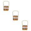Holibanna 3pcs Hand-woven Decorative Storage Basket for Home Decor Compact Khaki Flower Arrangement Holder Multifunctional Woven Basket for Organizing and Arranging Flowers view 1