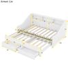 XD Designs Expandable Design Wood Daybed Twin to King Size with Storage Bookcases and Drawers, Modern Charging Station Design Daybed Sofa Bed Frame, Maximize Space (White-E2) view 2