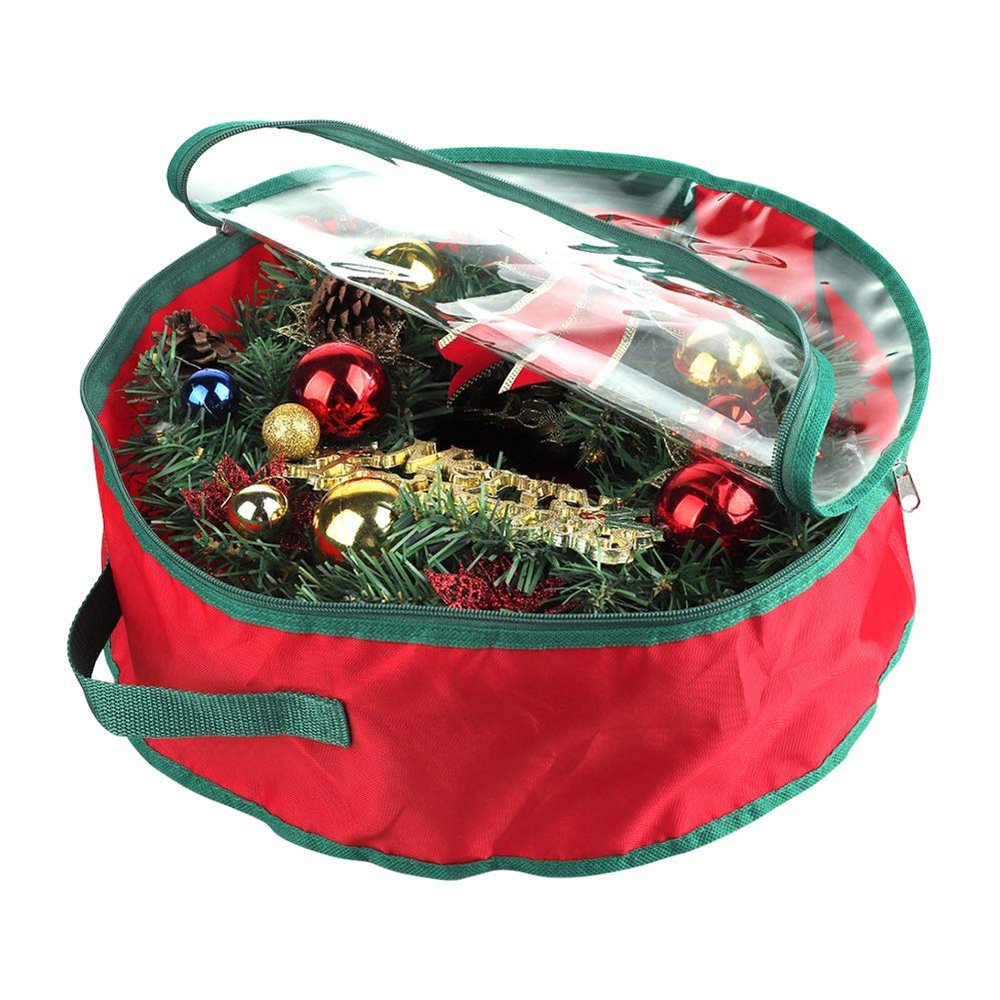 Wreath Storage Bag, Wreath Container Holiday Wreath Bags with Clear Window for Holiday (50 * 50 * 15cm)