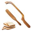 Alimtee Bread Knife with Spurtle, 16" Wooden Serrated Bagel Knife, Fiddle Bow Design Easy to Cutting, Sourdough Cutter for Homemade Bagels, Bread view 1