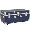 HomeStock Rustic Romance Heavy Duty 30" Under Bed College Storage Trunk with Lock, Latch Closure Type, 15.75" D x 30" W x 12.25" H, Ideal Camp Dorm Room Trunk Footlocker Navy Blue view 1