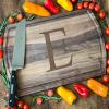 Initial E Engraved Dark Walnut Cutting Board for Sophisticated Kitchens and Gift Giving view 2