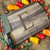 Initial E Engraved Dark Walnut Cutting Board for Sophisticated Kitchens and Gift Giving view 4