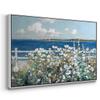 Renditions Gallery Ocean Oasis Paintings & Prints Bayside Garden: Blooms By The Breakers Floater Frame Wall Hanging Artwork for Bedroom Office Kitchen - 17"X25" White Frame - GAL002 view 3