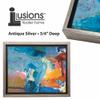 Creative Mark Illusions Floater Frame For 3/4" Deep Canvases - 18x24 Antique Silver - No Glass or Backing - Wood Composite Floating Illusion Frame for Canvas Paintings- With Hanging Hardware view 3